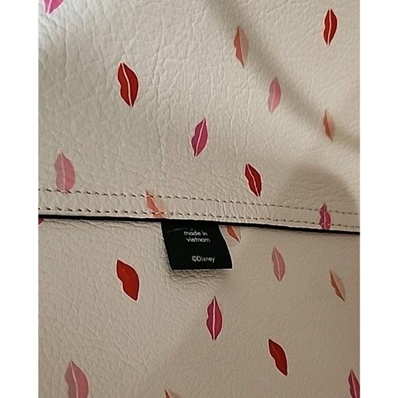 Kate Spade Disney Minnie Mouse Pink Leather Reversible Large Tote Lip Stick Kiss - Picture 6 of 16